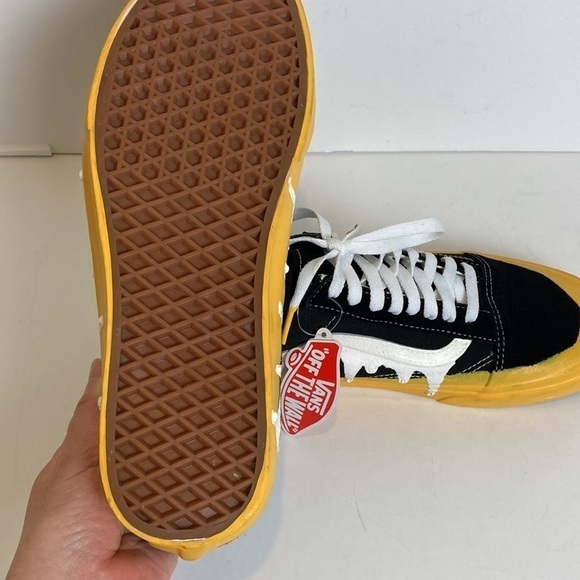 VANS NWT Drip Black Yellow White Men’s 10.5 Streetwear Custom Sneakers Skater - Picture 11 of 16